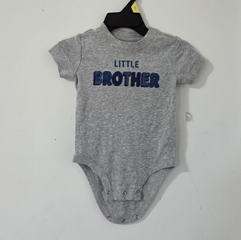 Carter's Gray 'Little Brother' Baby Onesie 6 M
